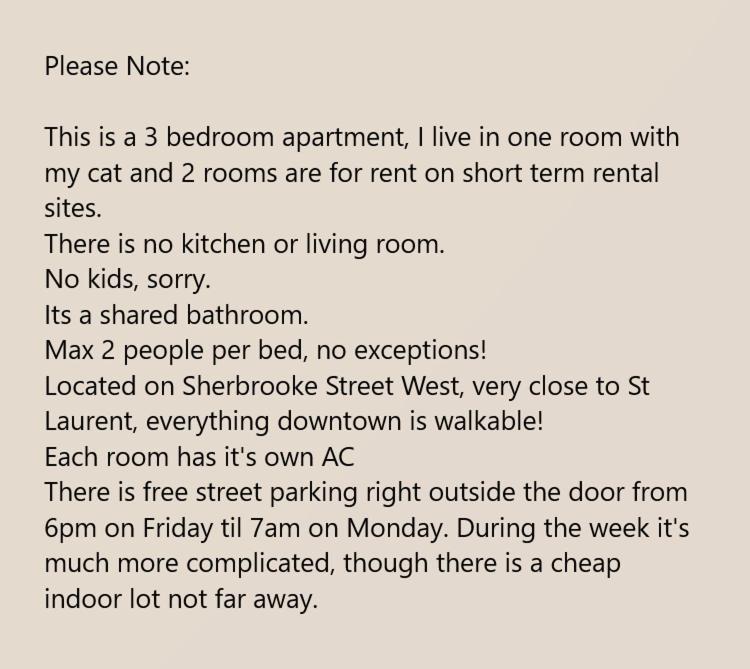 Room With King Bed In Shared 3 Bedroom Downtown Montreal Zewnętrze zdjęcie